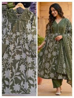 Ballika 3pcs v neck Latest Kurti designs for wholesalers
