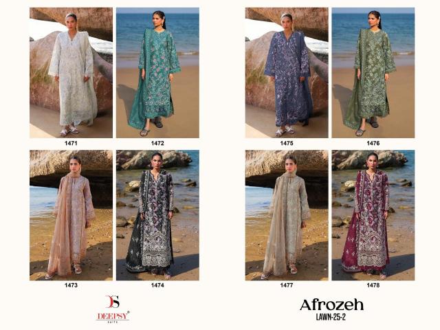 Deepsy afrozeh lawn 25-2  Traditional Salwar Kameez Suppliers