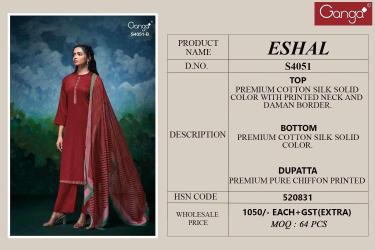 Ganga eshal 4051 Designer dress materials in Mumbai