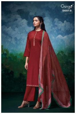 Ganga eshal 4051 Designer dress materials in Mumbai