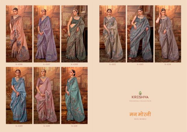 Kreshva man-morni silk Surat sarees wholesale