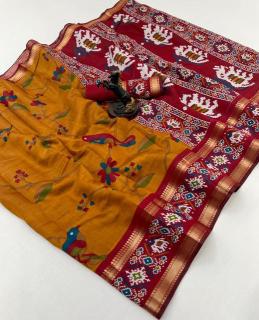 Malhar bomkai-ikkat Saree wholesale online