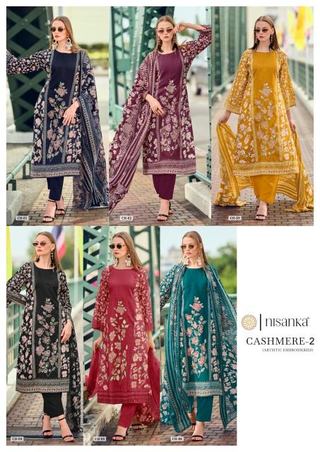 Nisanka mills & emb cashmere vol 2 Dress materials distributors in ahmedabad