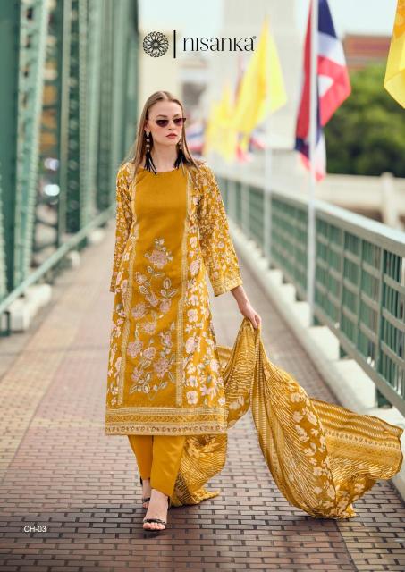 Nisanka mills & emb cashmere vol 2 Dress materials distributors in ahmedabad