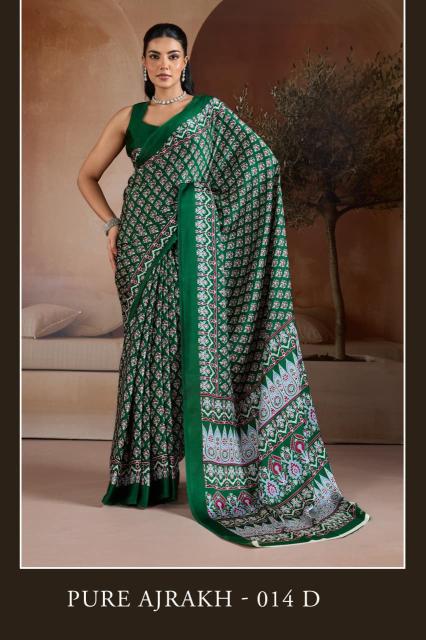 Pure Ajrakh 014 A To F  Saree export in India