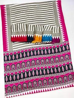 Rajtex modal satin ajrakh Surat wholesale saree suppliers