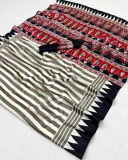 Rajtex modal satin ajrakh Surat wholesale saree suppliers