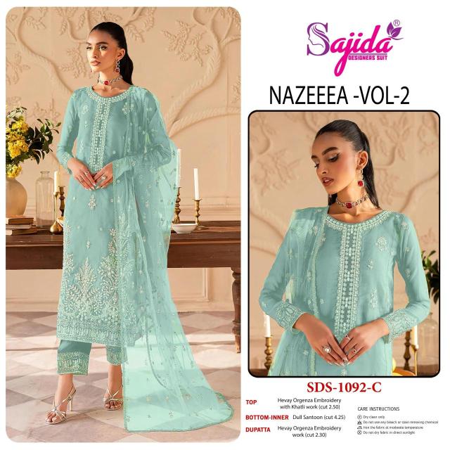 Sajida nazeeea vol 2 d.no 1092-A-B-C-D pakistani suits supplier in Delhi