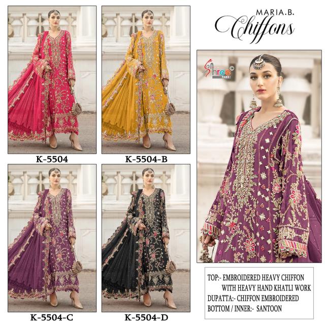 Shree K 5504 Chiffon Export quality Salwar Kameez suppliers in Bangalore