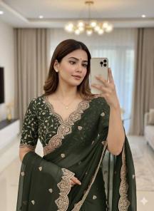 Tulsi embroidery Wholesale sarees