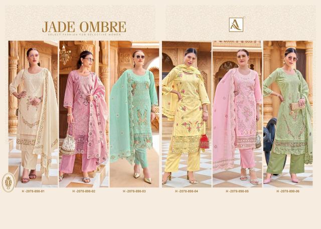 Alok suit jade ombre Wholesale dress materials in Mumbai