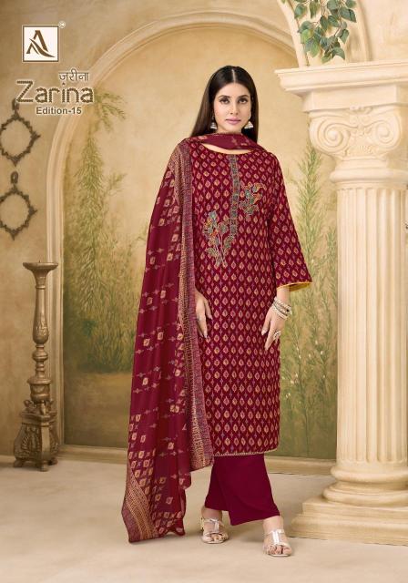 Alok suit zarina-15 Dress materials wholesale market in Kolkata