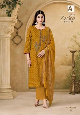 Alok suit zarina vol- 15 Wholesale dress materials in Delhi