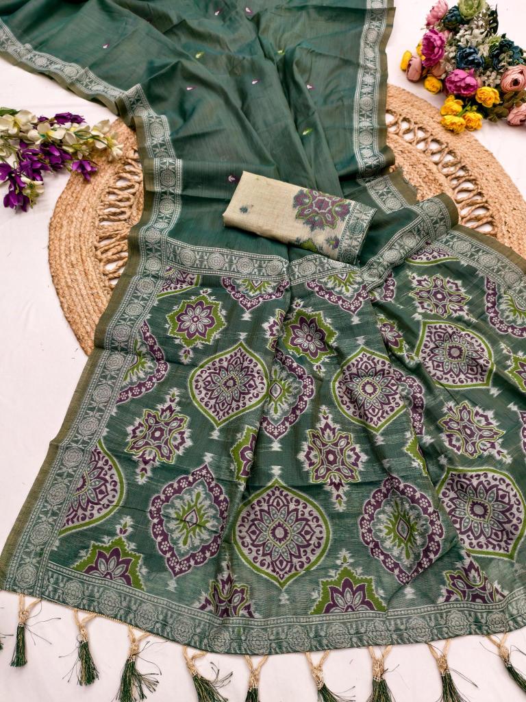 Anupama ajrakh muga cotton Wholesale saree suppliers in Hyderabad