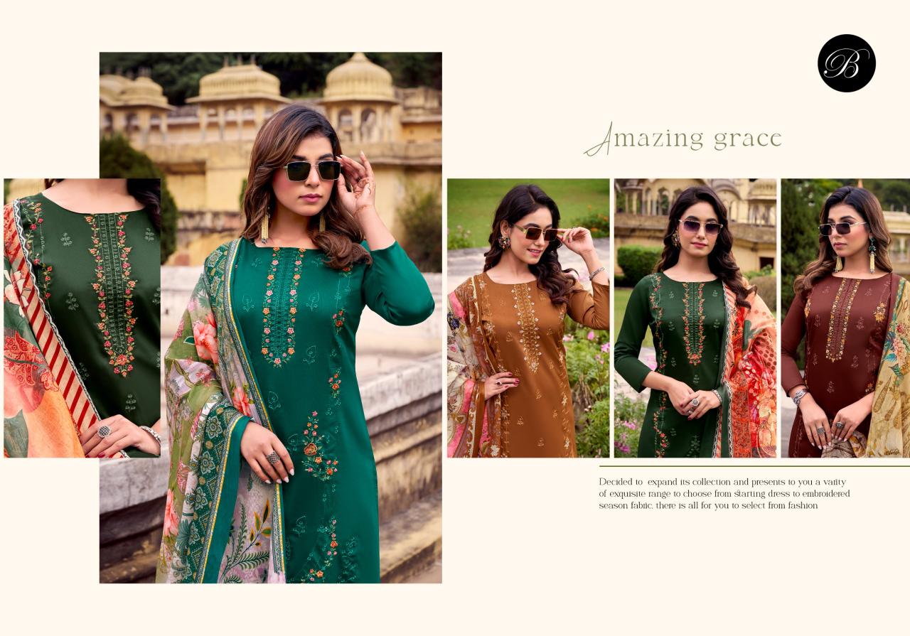 Belliza Zarqash Vol 14 Ladies dress material suppliers