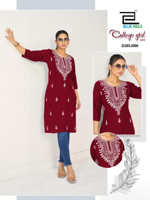 Blue hills college girl vol 5 Kurti manufacturers in Ahmedabad