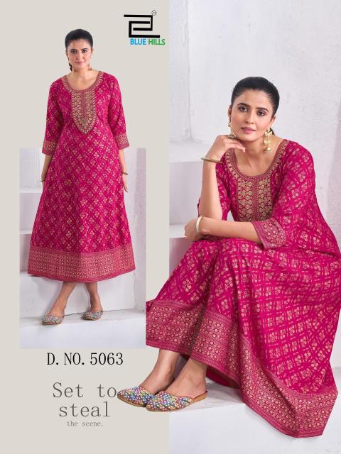Blue hills womaniya pro Printed kurtis wholesalers