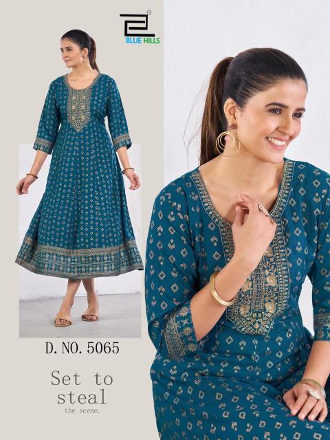 Blue hills womaniya pro Printed kurtis wholesalers