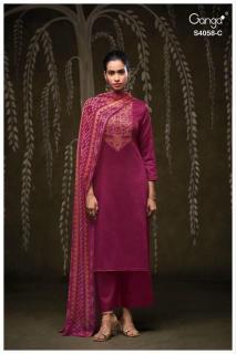 Ganga annerie 4058 Designer dress material dealers in mumbai