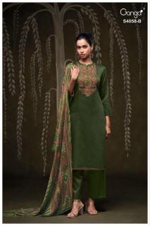 Ganga annerie 4058 Designer dress material dealers in mumbai