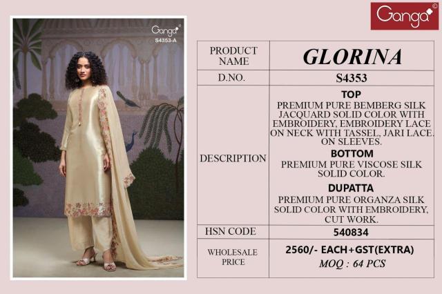 Ganga Glorina 4353 Wholesale dress materials online