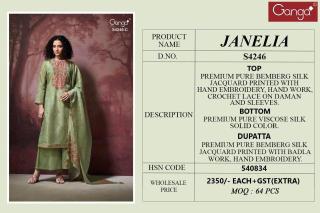 Ganga janelia 4246 Ladies dress material manufacturers