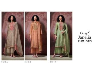 Ganga janelia 4246 Ladies dress material manufacturers