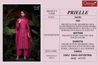 Ganga prielle 4181 Printed dress materials wholesale in surat