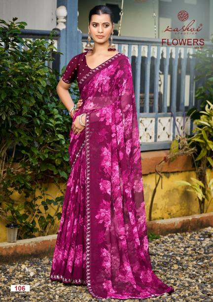 Kashvi Flowers Vol 1 Bulk saree suppliers in Bangalore
