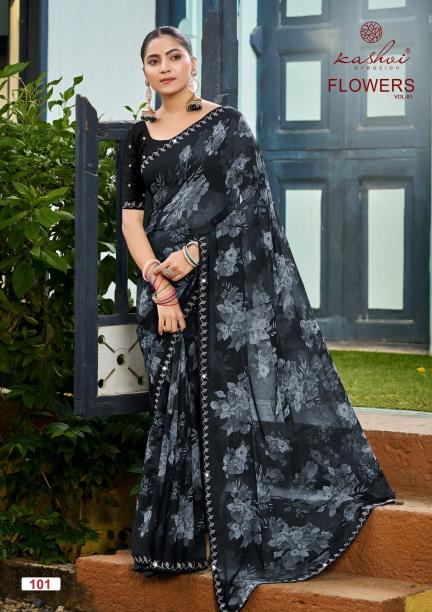 Kashvi Flowers Vol 1 Bulk saree suppliers in Bangalore