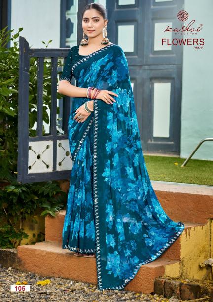 Kashvi Flowers Vol 1 Bulk saree suppliers in Bangalore