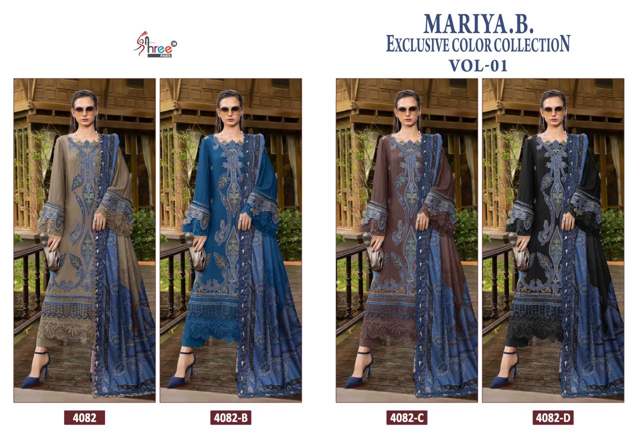 Shree Mariya B 4082 A To D Chiffon Dupatta  Salwar Kameez wholesale market in pune