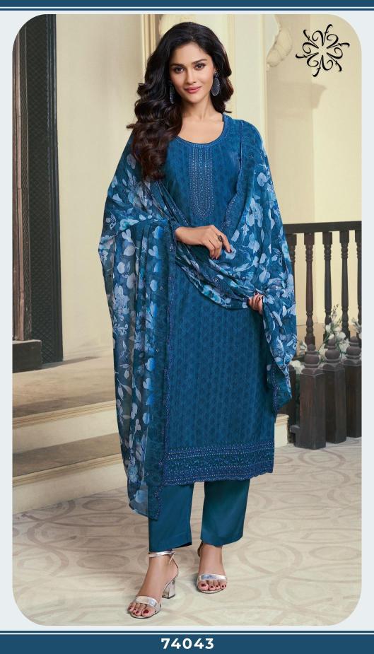 Vinay silkina royal crepe 47 Designer dress materials in Kolkata