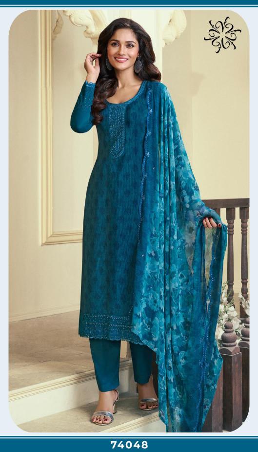 Vinay silkina royal crepe 47 Designer dress materials in Kolkata