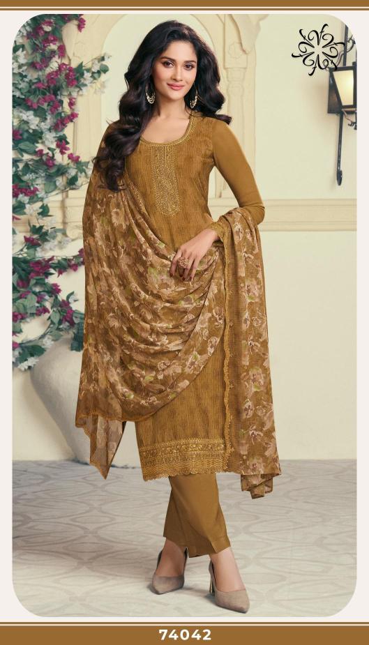 Vinay silkina royal crepe 47 Designer dress materials in Kolkata