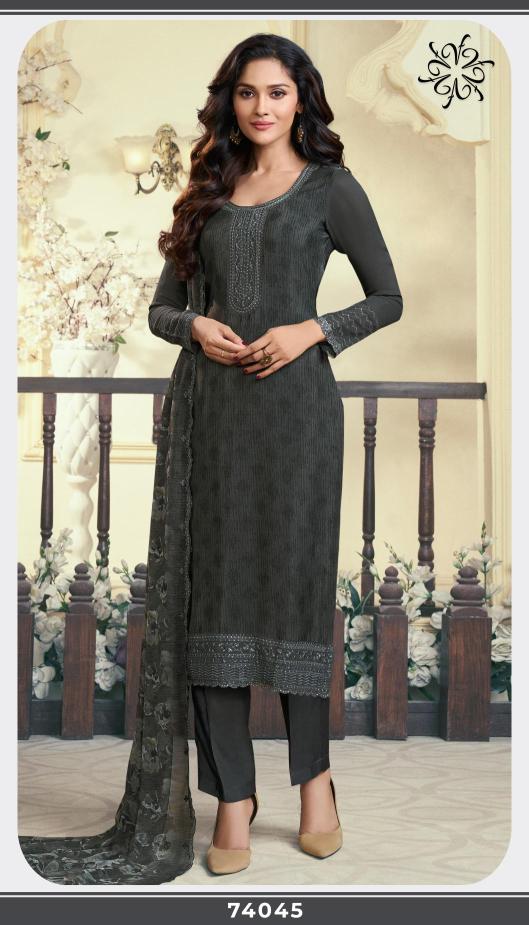 Vinay silkina royal crepe 47 Designer dress materials in Kolkata