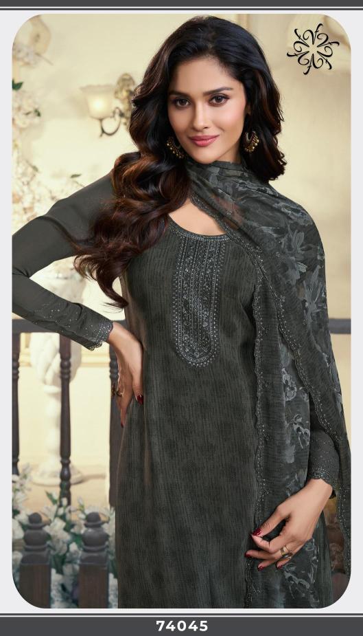 Vinay silkina royal crepe 47 Designer dress materials in Kolkata