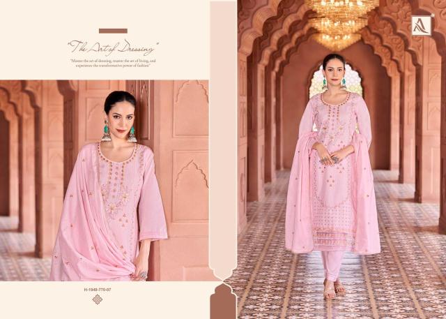 Alok suit green omre Affordable dress materials in Hyderabad