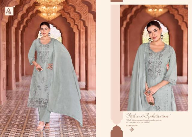 Alok suit green omre Affordable dress materials in Hyderabad