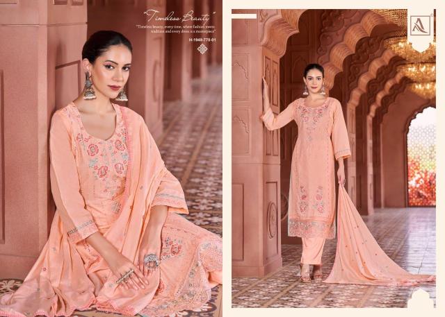 Alok suit green omre Affordable dress materials in Hyderabad