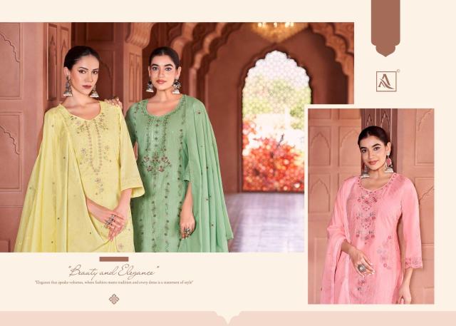 Alok suit green omre Affordable dress materials in Hyderabad