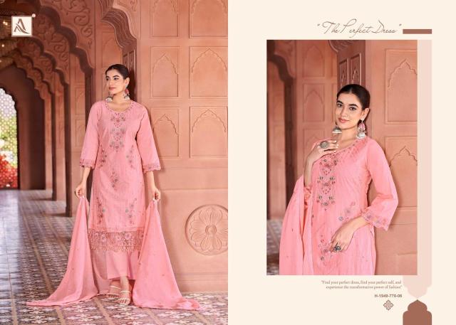 Alok suit green omre Affordable dress materials in Hyderabad