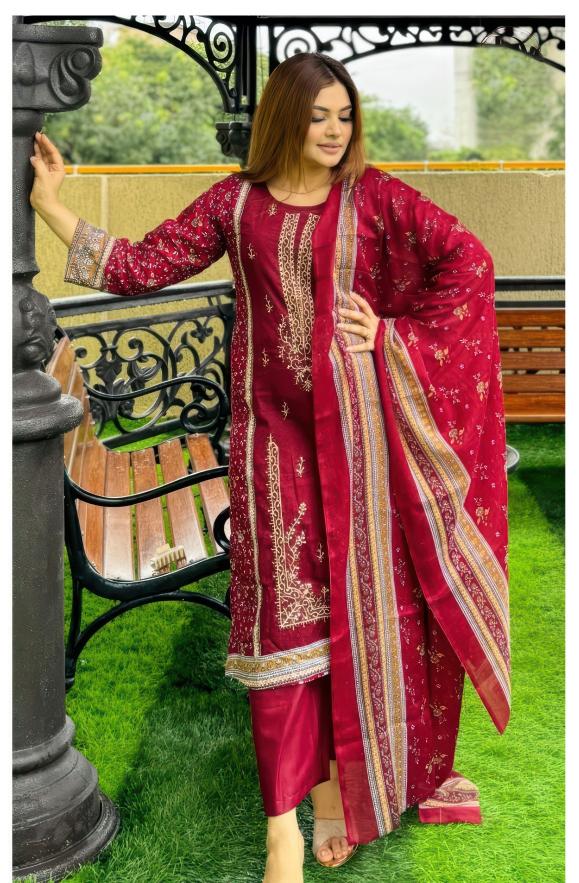 Alzohaib Az 1368 A To C Chiffon Dupatta Salwar Kameez suppliers in India