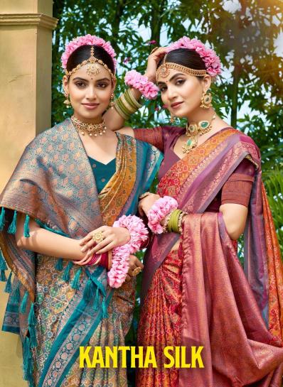Bunawat - Kantha silk Designer sarees wholesale market in Delhi
