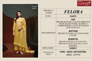 Ganga felora 4451 Wholesale designer dress materials