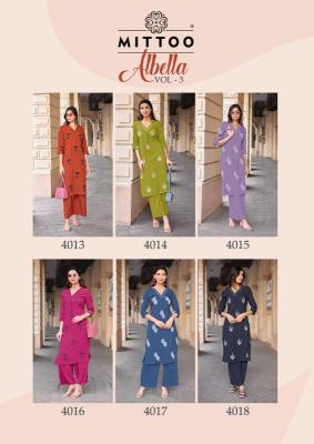 Mittoo albella vol 3 coord set Wholesale kurtis online