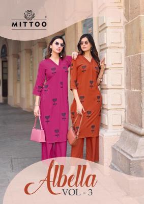Mittoo albella vol 3 coord set Wholesale kurtis online