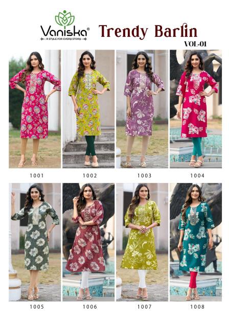 Vaniska trendy barlin vol 1 Kurti manufacturers in Kolkata