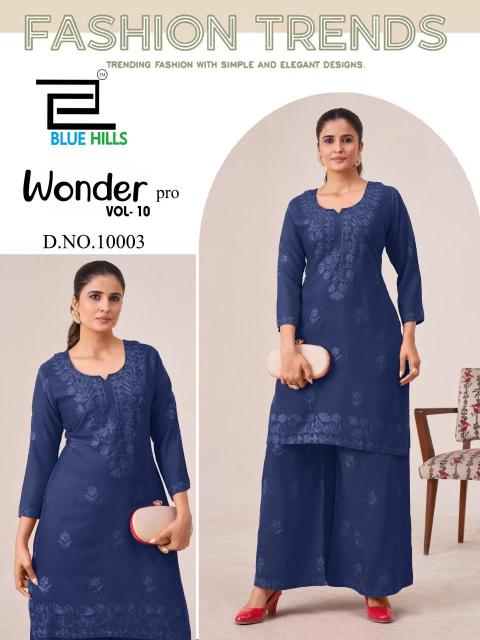 Blue hills wonder pro vol 10 Designer Kurtis wholesale in Hyderabad