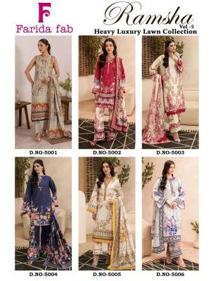 Farida fab ramsha vol- 5  Salwar suit materials manufacturer in Ahmedabad